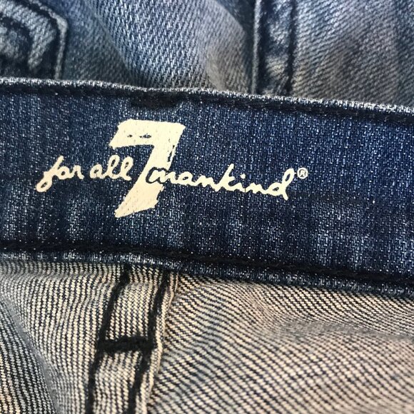 7 For All Mankind Denim Shorts Bermuda Style Size 25 - Picture 7 of 8